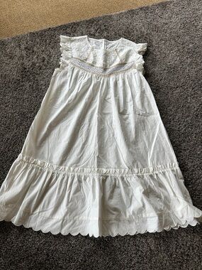 Petite Woman’s XS Lace Eyelet Babydoll style Lightweight Summer Dress Cotton